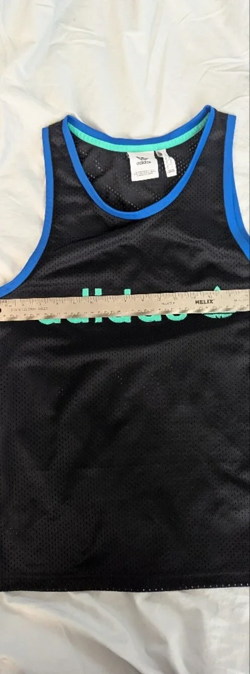 adidas Men’s Black & Teal Logo Tank